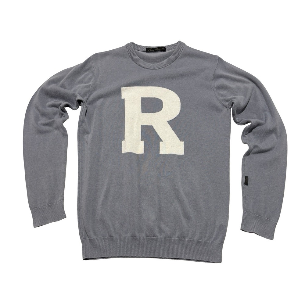 Rare Rabbit Men's Big R Avitt Pullover Sweatshirt Blue Size Small 19 x 26